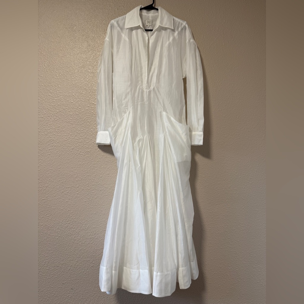 NWOT Helsa The Musee Midi Dress White Sheer Resort Vacation Beach S Summer Ibiza - Picture 6 of 12